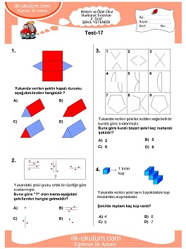 ilkokul 1. Sınıf Bilsem Zeka Testi 